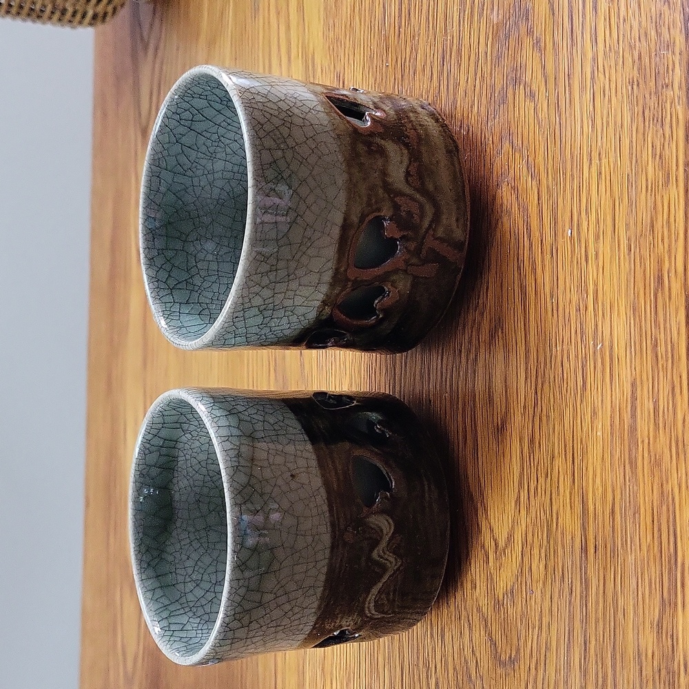 2 Vintage Otagiri Soma Ware Somayaki Tea Cups